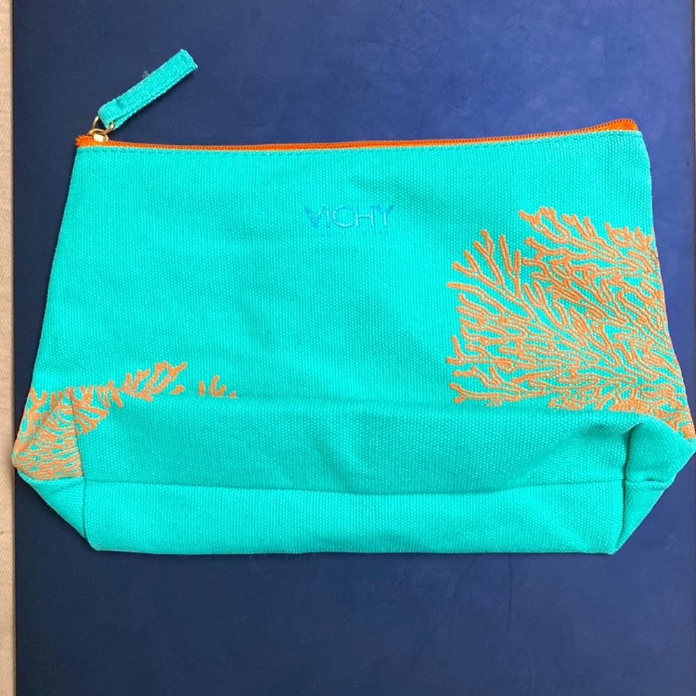 Vichy Laboratories Cosmetics Travel Bag in Green and Orange